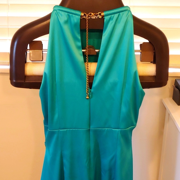 Eliza J. Party/cocktail dress, teal halter-style, size 6 - Picture 4 of 6